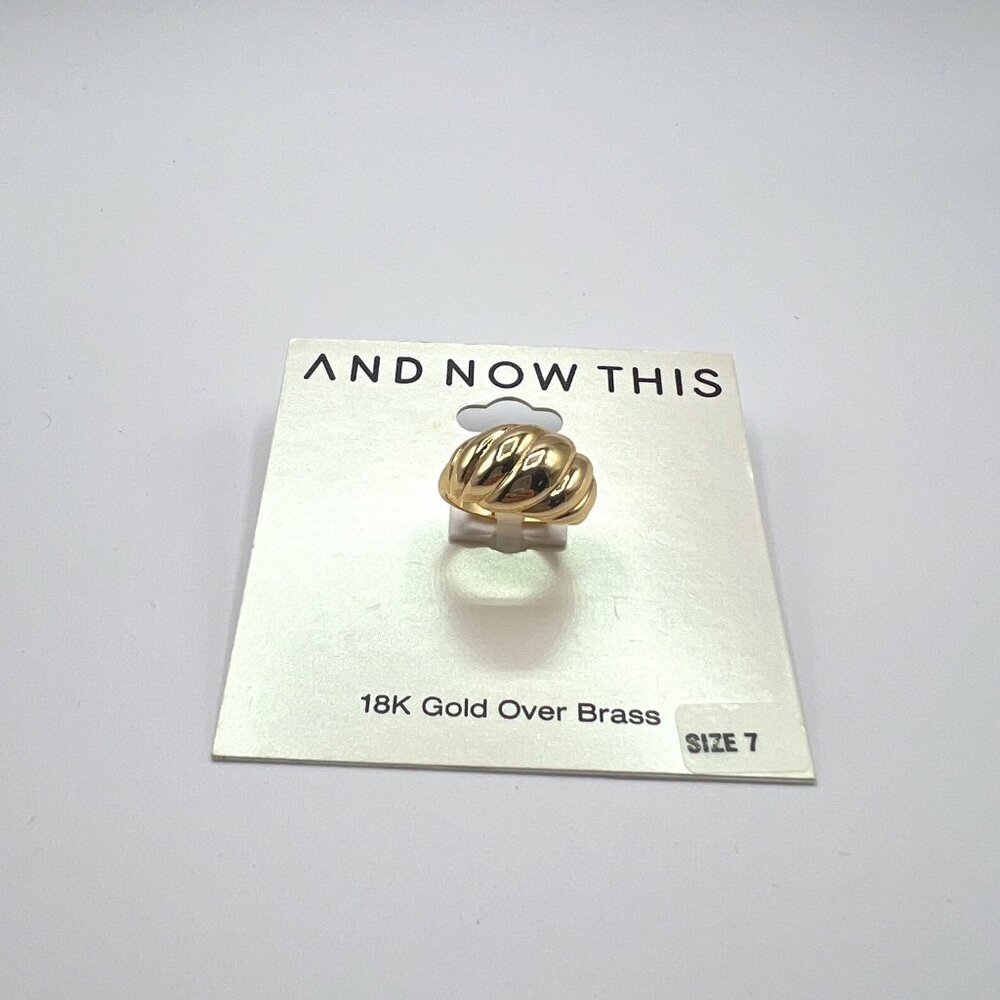 And Now This 18k Gold Over Brass Twist Ring Size 7&9 NWT